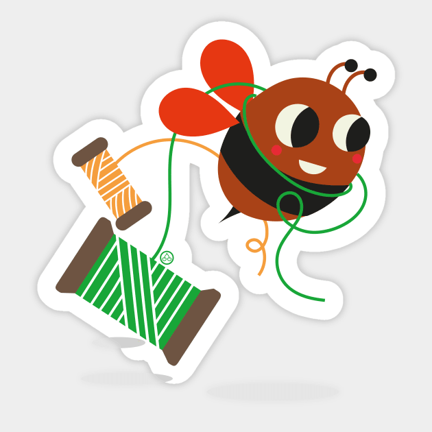 Little sewing bee Sticker by verycherry